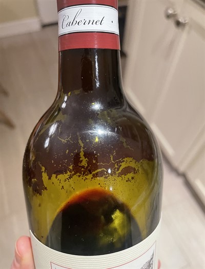 Sediment on Wine Bottle