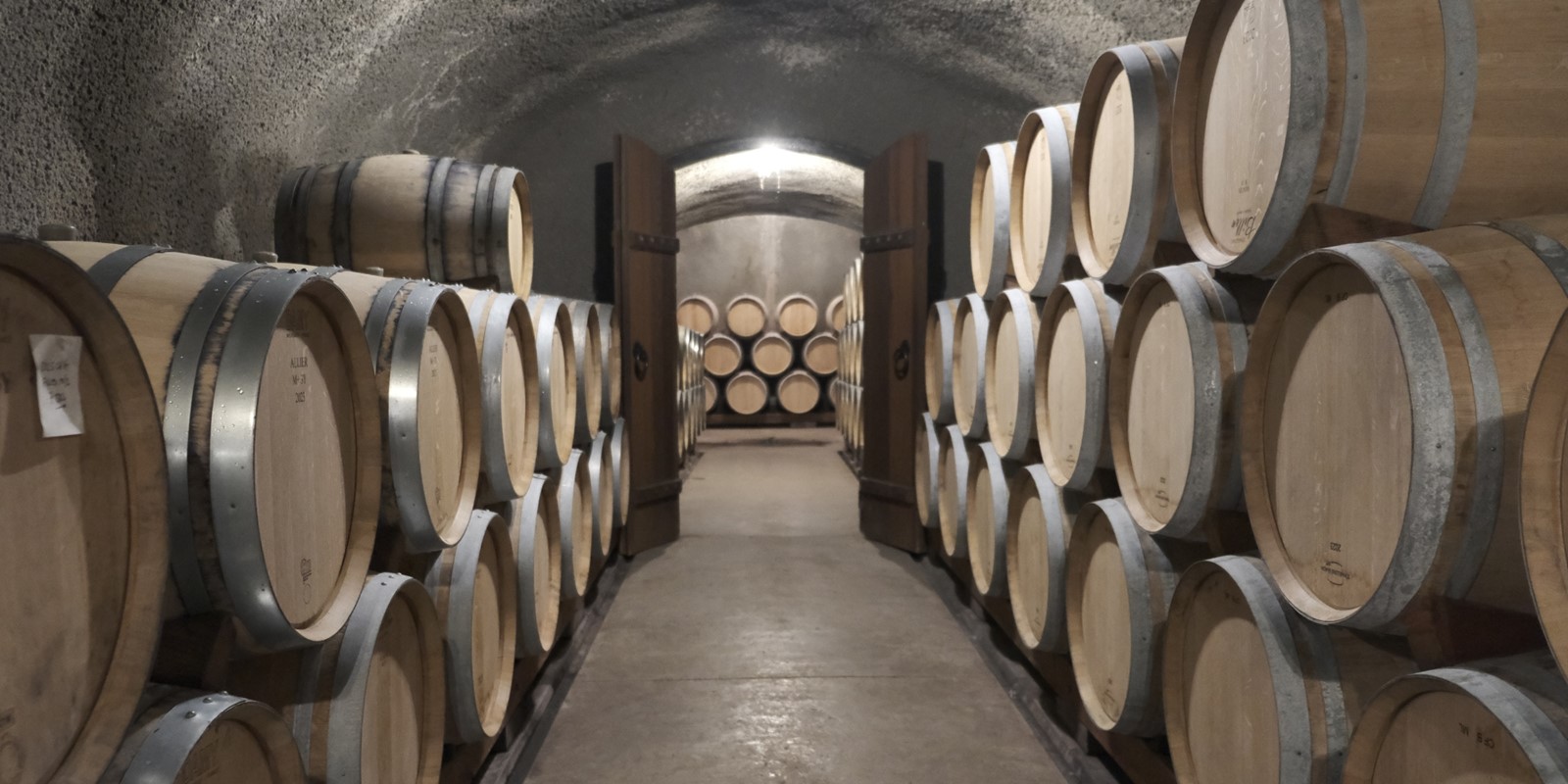 Chardonnay Barrels in Caves